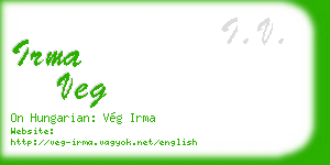 irma veg business card