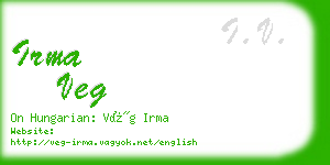 irma veg business card